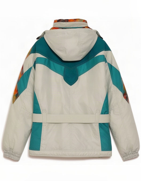 Giacca da sci con cappuccio da donna Ellesse IT 42 Poliestere color block bianco medio