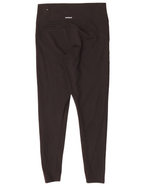 Leggings aderenti da donna Adidas UK 16/18 Large Nero Poliestere