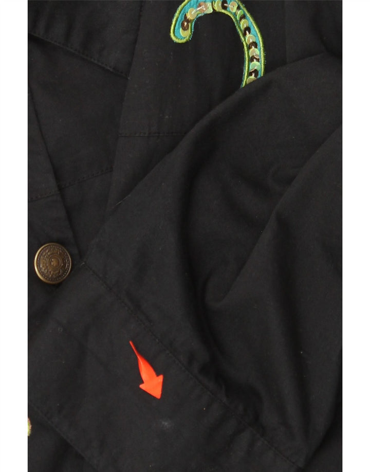 INDIGO MOON Giubbotto bomber oversize da donna UK 22 3XL Farfalla nera