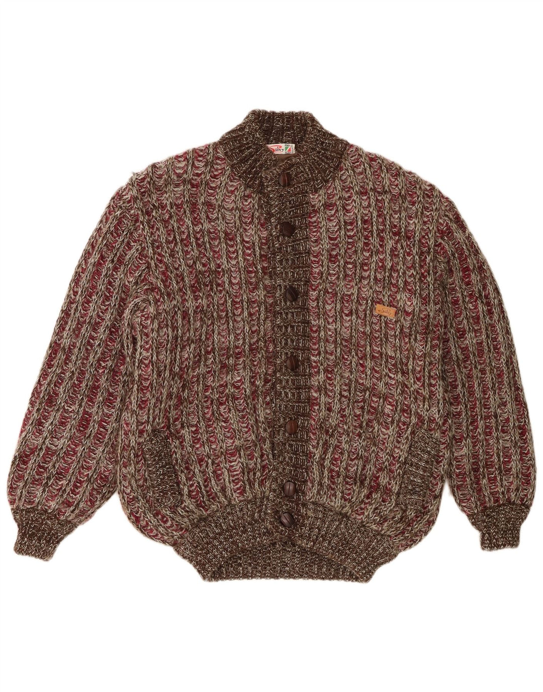 Giubbotto bomber in maglia da uomo Silvy IT 50 Large marrone screziato