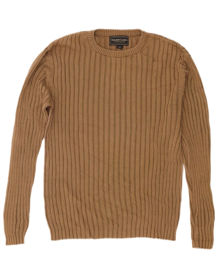 Marlboro Classics Maglione girocollo da uomo in cotone marrone medio