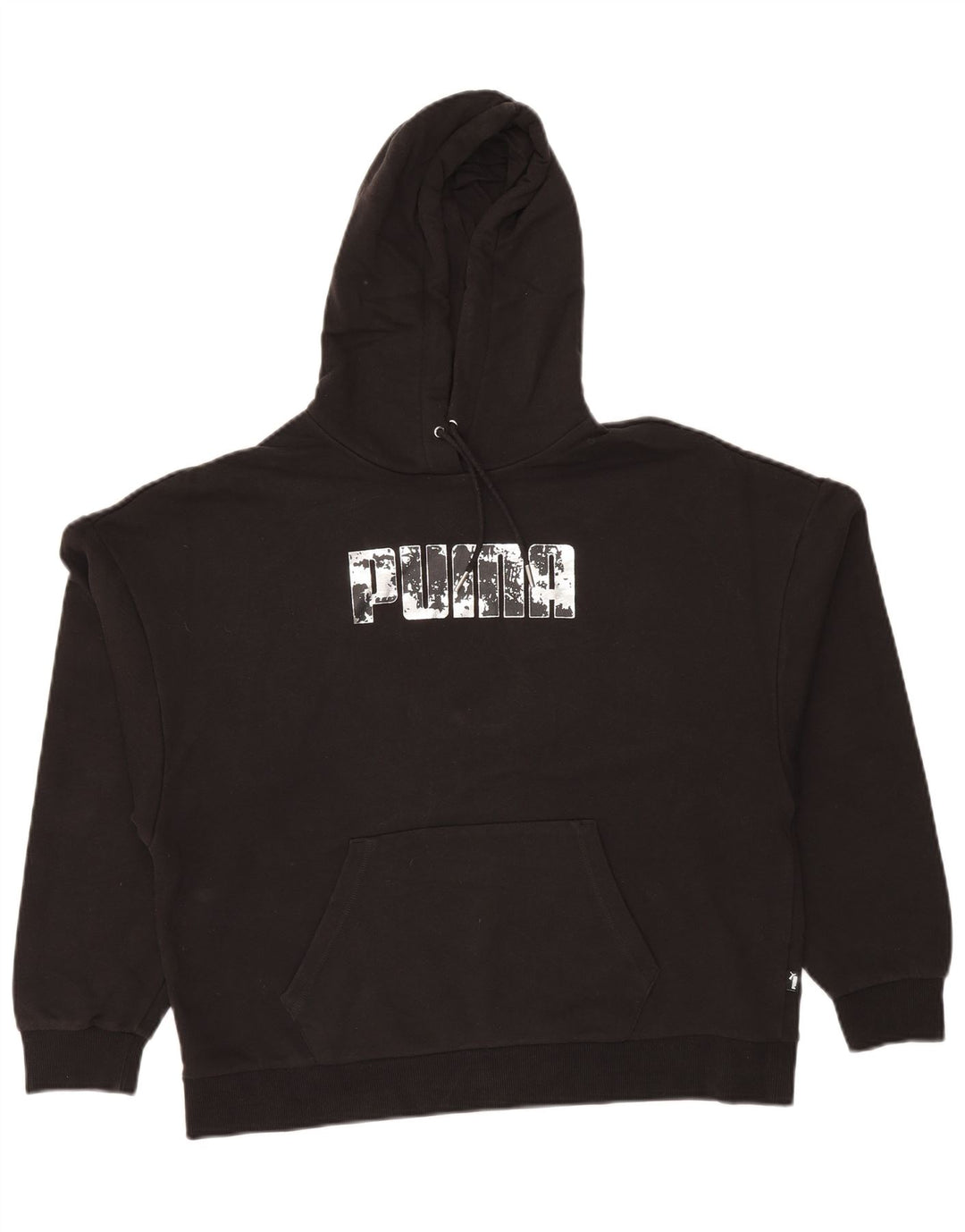 Felpa con cappuccio grafica PUMA da donna UK 16 grande cotone nero