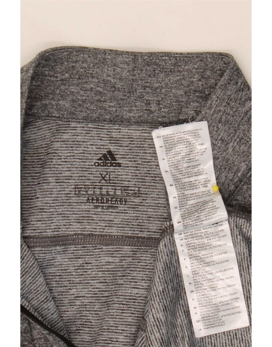 Adidas Uomo Aeroready Zip Neck Pullover Tuta Top XL Grigio chiazzato