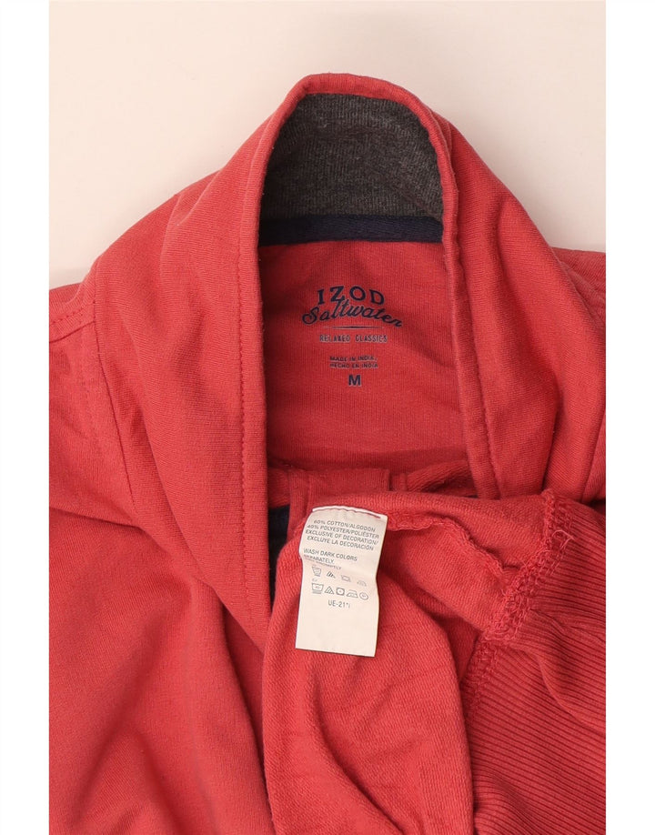 Felpa da uomo con collo abbottonato Izod, cotone rosso medio
