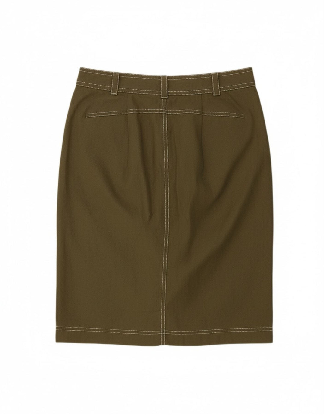 ALVIERO MARTINI Womens Midi Skirt UK 12 Medium W30  Khaki Cotton