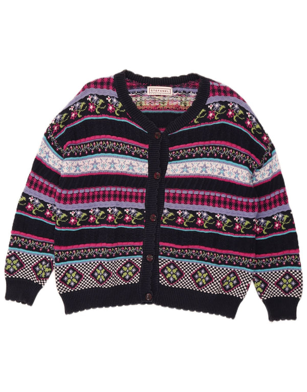 Maglione cardigan da donna Stefanel UK 12 Medio multicolore geometrico