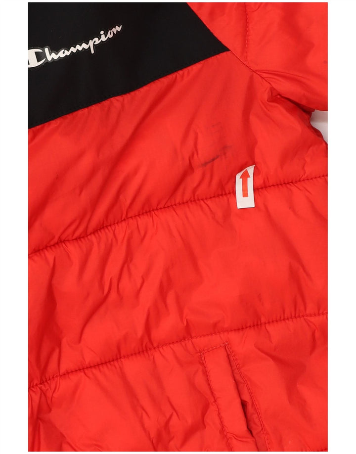 Giacca imbottita con cappuccio CHAMPION per ragazzi 11-12 anni Large Red Colourblock