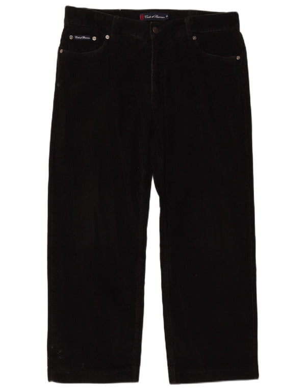 CONTE OF FLORENCE Pantaloni cropped da uomo in velluto a coste IT 50 Large W34 L25 Nero