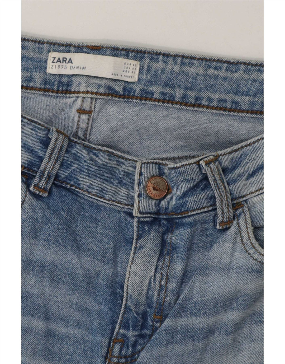 Jeans dritti da donna Zara EU 40 medi W30 L26 Blu