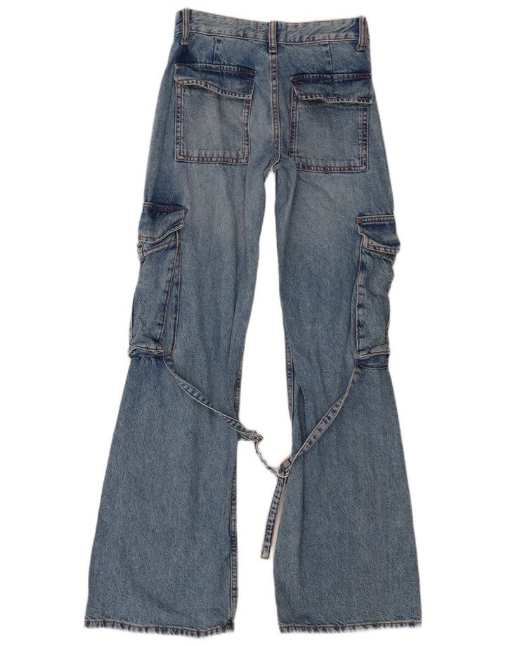 Jeans svasati cargo da donna Zara EU 32 2XS W22 L32 cotone blu