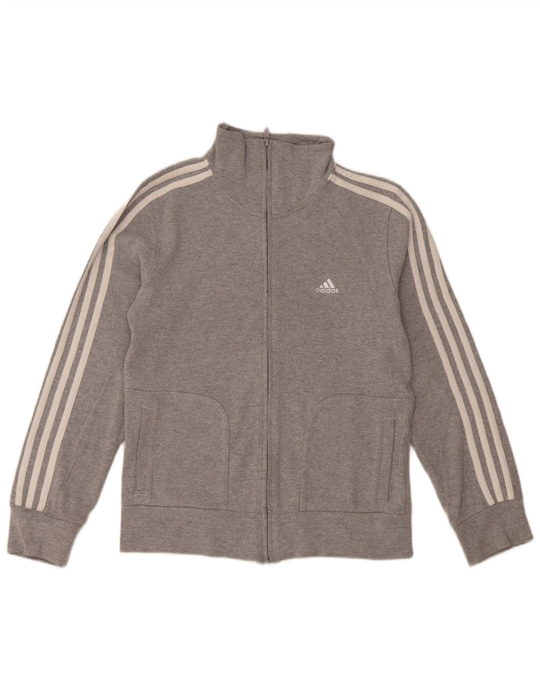 Giacca da tuta da donna ADIDAS UK 16 grande cotone grigio