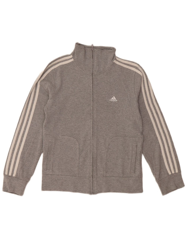 Giacca da tuta da donna ADIDAS UK 16 grande cotone grigio