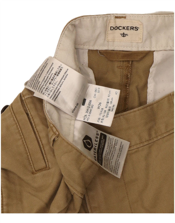 DOCKERS Pantaloncini cargo da uomo W36 grandi in cotone beige