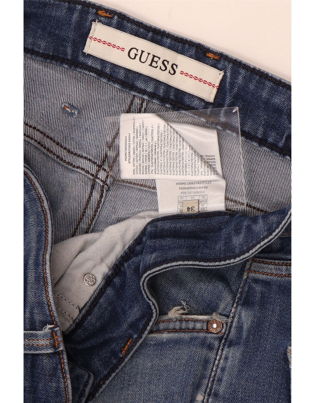 Jeans slim da uomo Guess Angels W34 L31 cotone blu