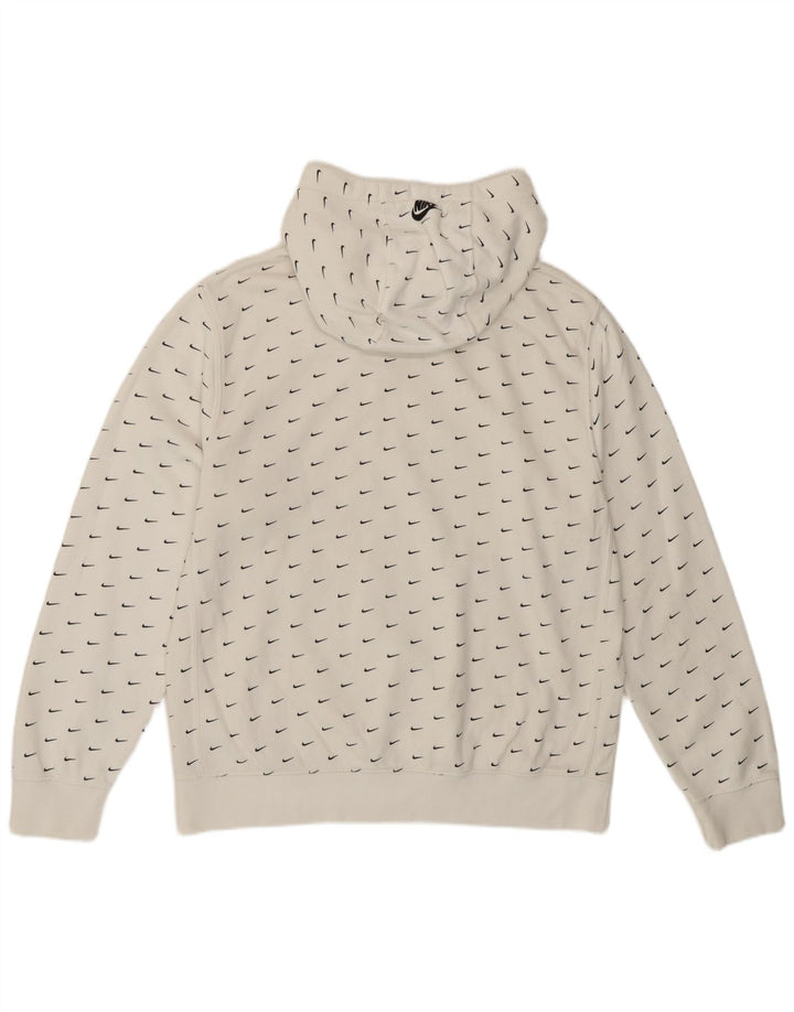 Felpa con cappuccio grafica Nike da uomo in cotone bianco medio