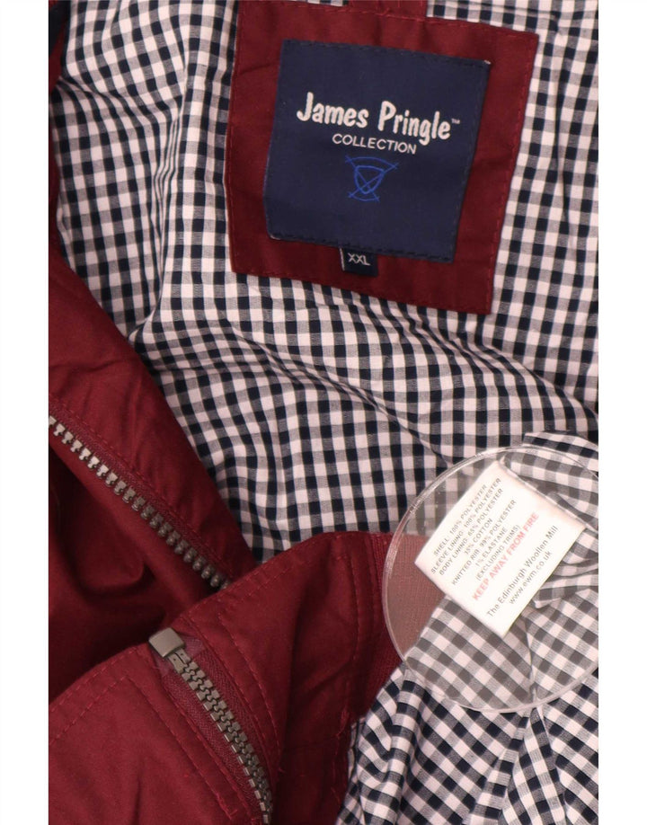 Giubbotto bomber da uomo James Pringle UK 44 2XL Poliestere bordeaux