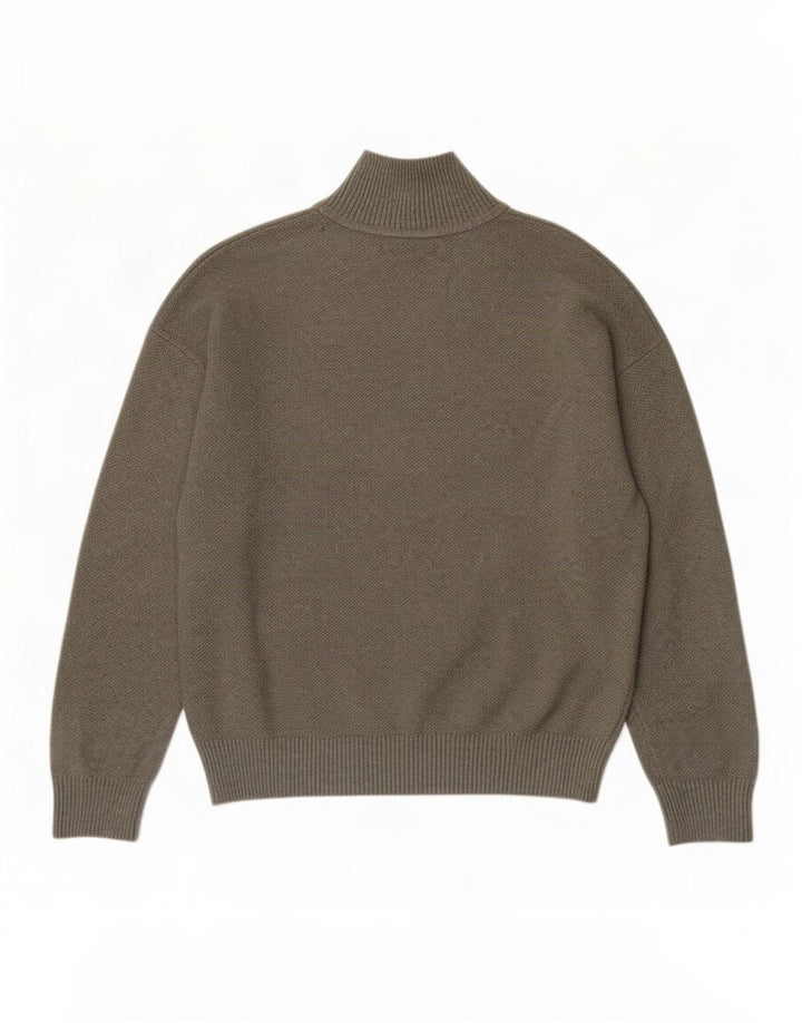 Maglione maglione a collo alto da donna Marks & Spencer UK 10 piccolo kaki