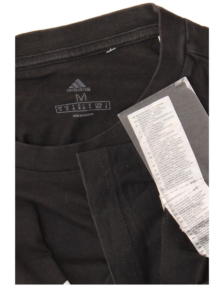 T-shirt grafica da uomo Adidas Top in cotone nero medio