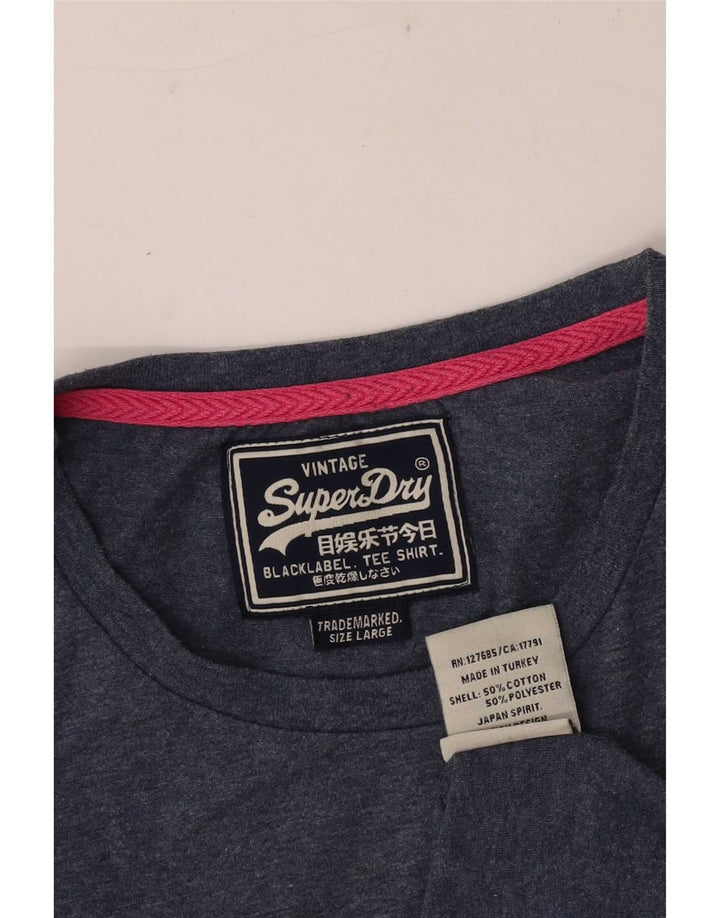 T-shirt da uomo Superdry Top Large in cotone blu
