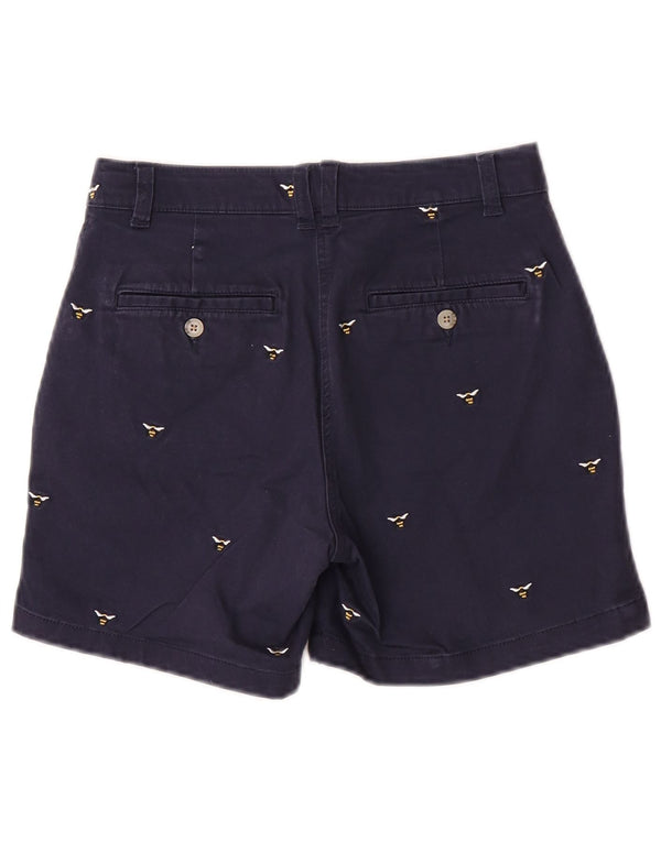 Pantaloncini chino da donna Joules UK 8 piccoli W26 cotone maculato blu navy