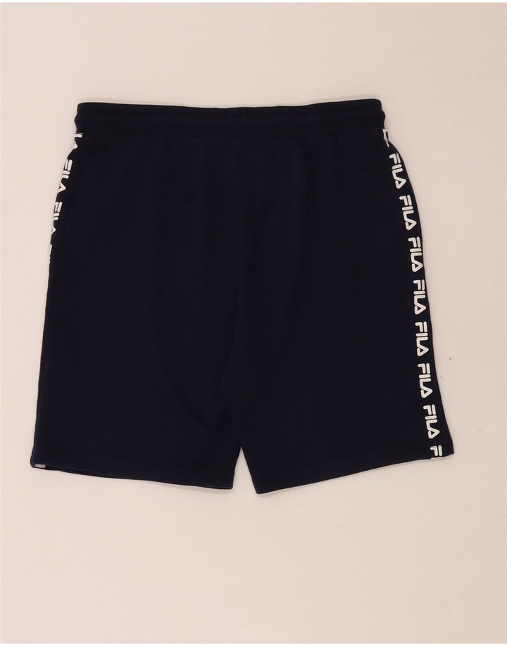 Pantaloncini sportivi con grafica FILA per ragazzi 13-14 anni in poliestere blu navy