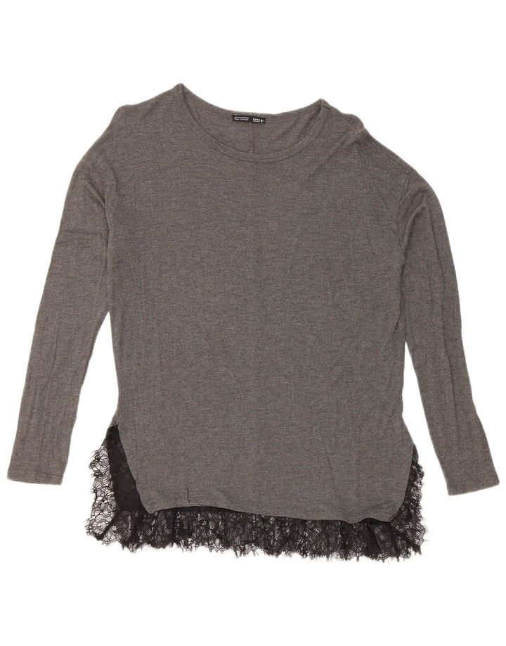 Camicetta a maniche lunghe da donna Zara UK 14 Grigio medio