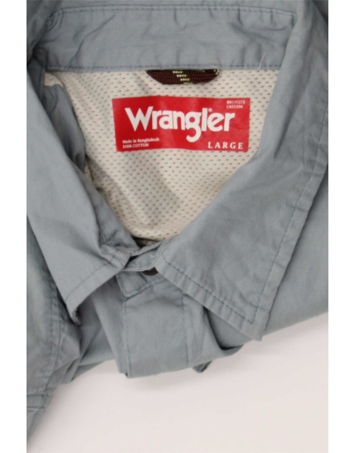 Camicia a maniche corte da uomo Wrangler grande in cotone grigio