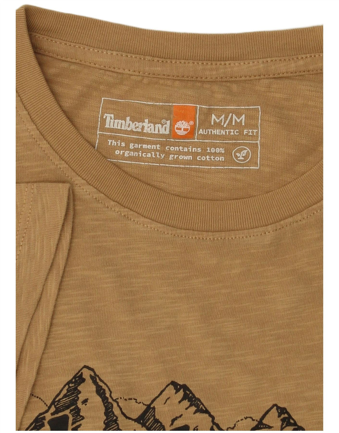 TIMBERLAND T-shirt grafica autentica da uomo Top in cotone chiazzato beige medio