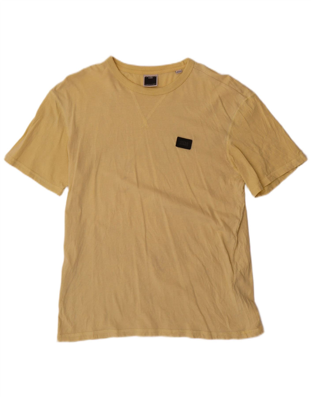 JACK & JONES T-shirt da uomo grande grande in cotone giallo