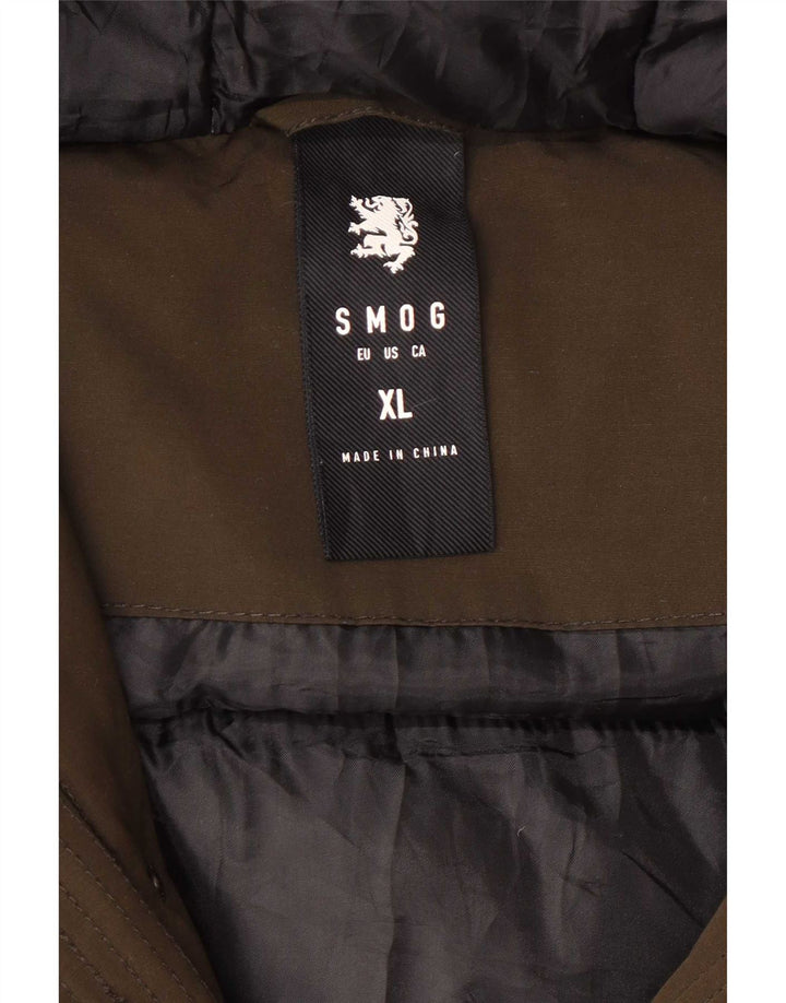 Giacca parka con cappuccio da uomo Smog UK 42 XL poliestere kaki