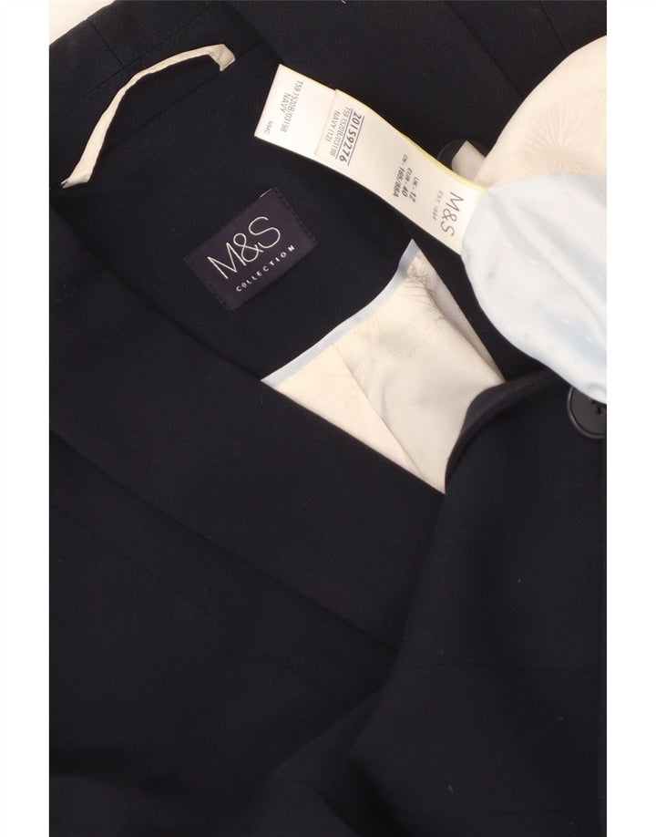 Giacca blazer da donna Marks & Spencer UK 12 poliestere blu navy medio