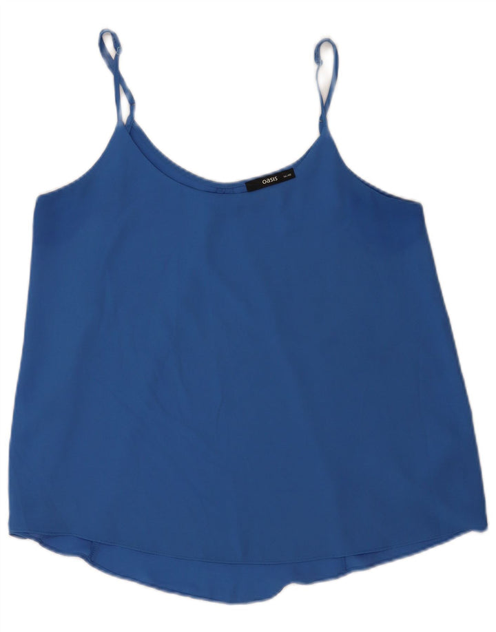 Canotta corta da donna Oasis UK 14 Poliestere blu medio