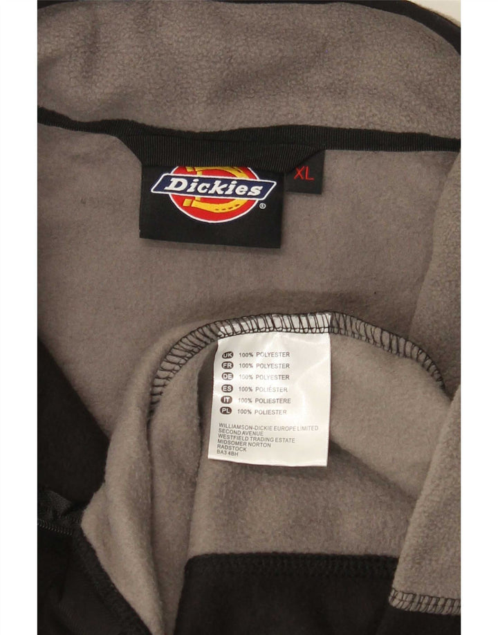 Maglione in pile da uomo Dickies con zip e collo XL in poliestere color block nero