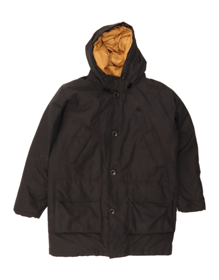 KAPPA Mens Hooded Padded Coat UK 36 Small Black Cotton Vintage Kappa and Second-Hand Kappa from Messina Hembry 