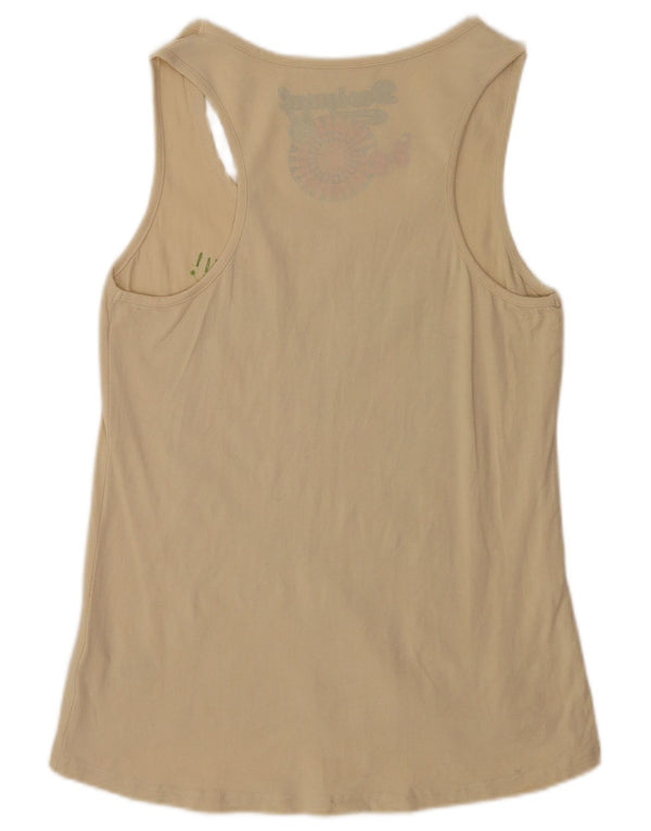 Desigual Canotta grafica da donna UK 18 XL Beige Cotton Heart