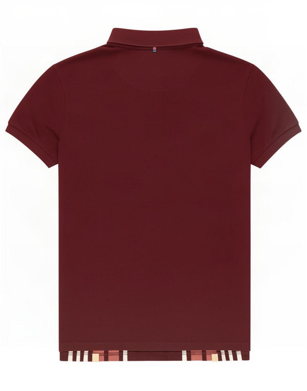 Polo da uomo piuttosto verde, grande cotone a righe bordeaux