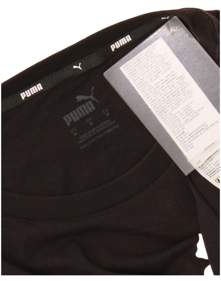T-shirt grafica da uomo Puma Top in cotone nero medio