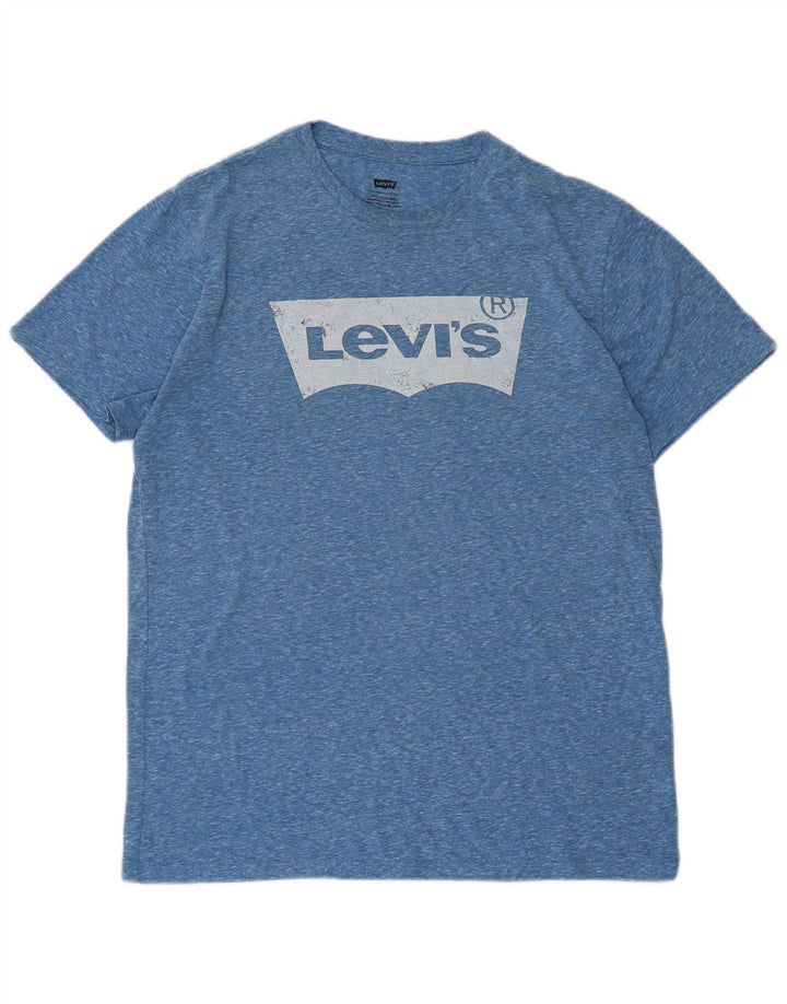 T-shirt grafica da uomo Levi's Top blu medio chiazzato