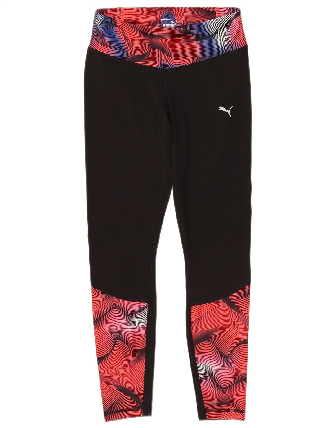 Leggings Puma da donna con motivo astratto UK 10 Small Black Colourblock