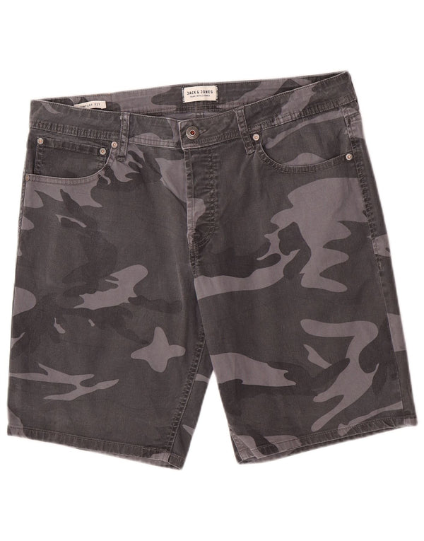 Jack & Jones Pantaloncini casual vestibilità comoda da uomo XL W36 Cotone mimetico grigio