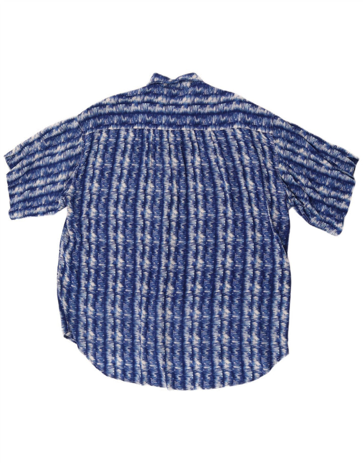 Camicia a maniche corte da uomo Sirio con motivo astratto, grande blu