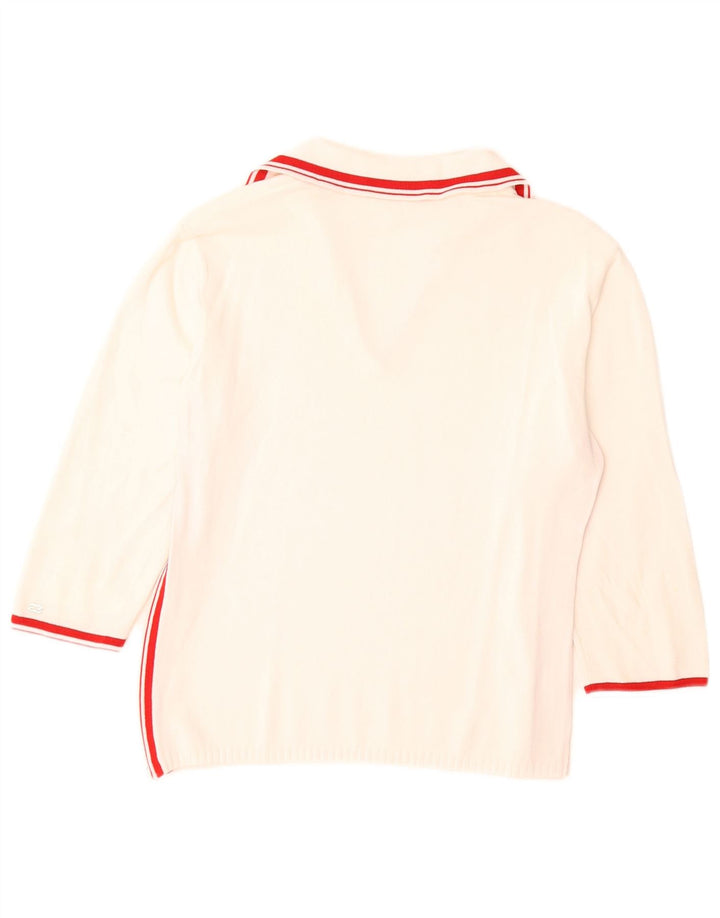 Maglione maglione da donna con collo alto Escada EU 38 Blocco colore bianco medio