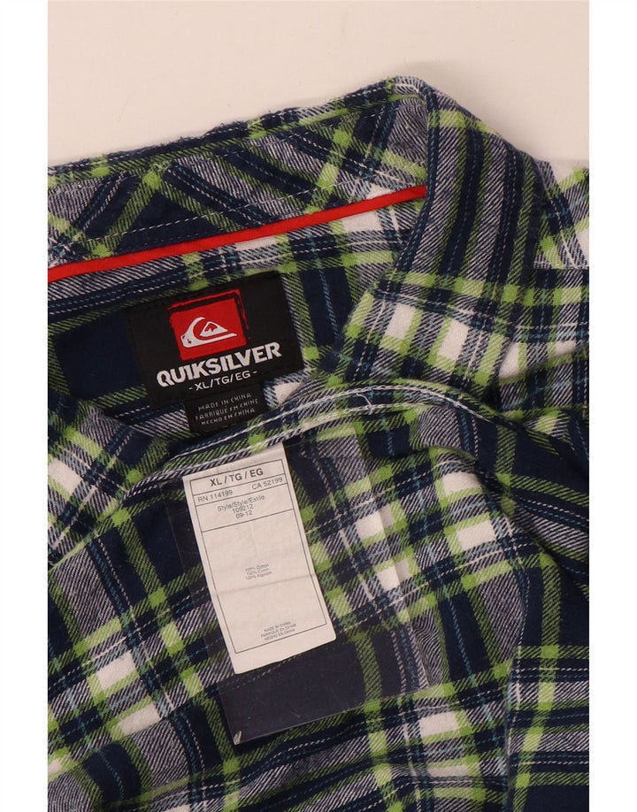 QUIKSILVER Camicia da uomo in flanella XL in cotone a quadri blu navy