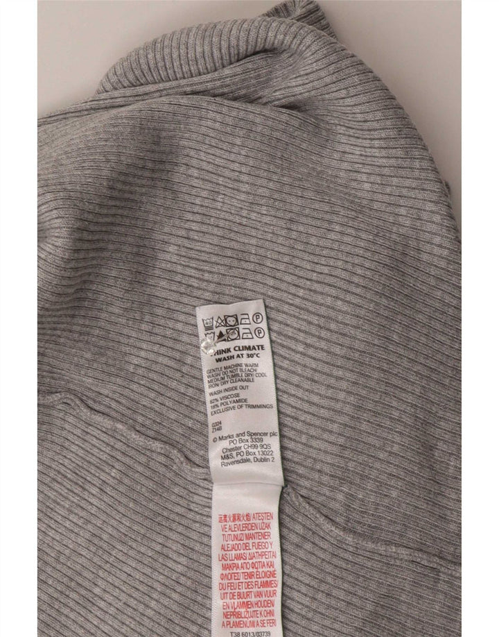 Top camicetta da donna Marks & Spencer UK 14 grande viscosa grigia