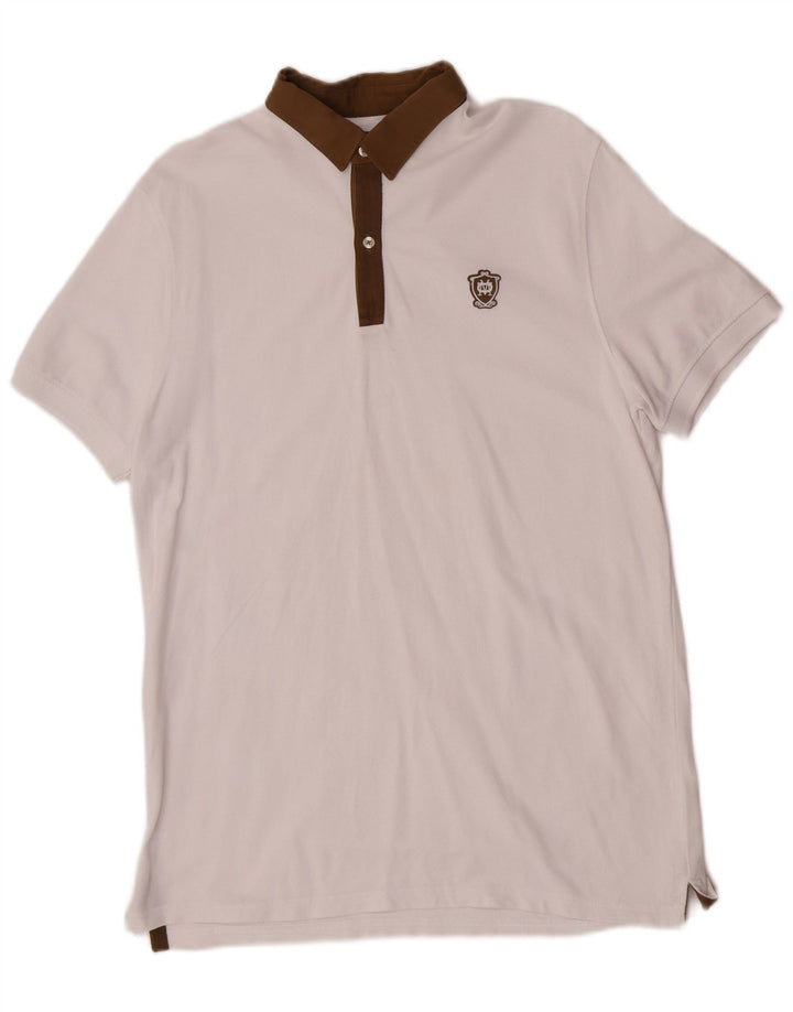 Polo da uomo Massimo Dutti color block bianco medio