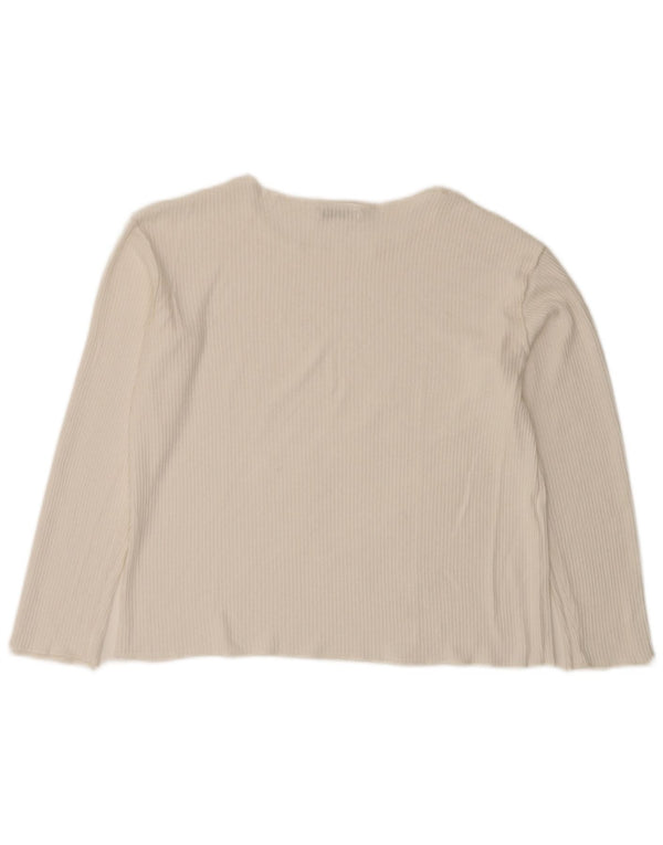 Top corto oversize da donna Zara a maniche lunghe UK 10 piccolo bianco