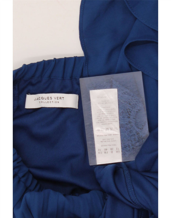 JAQUES VERT Womens A-Line Skirt UK 12 Medium W30 Navy Blue Nylon