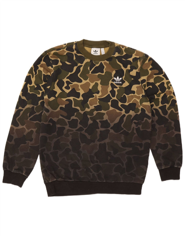 Felpa da uomo Adidas Jumper Small Khaki Camouflage Cotton