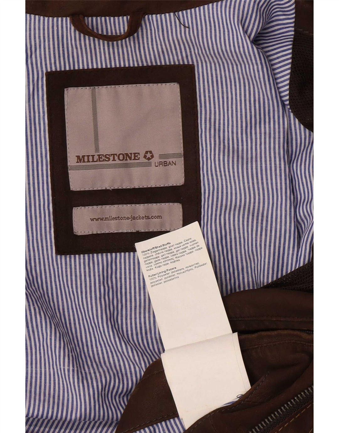 Giacca in pelle da uomo Milestone UK 38 Marrone medio