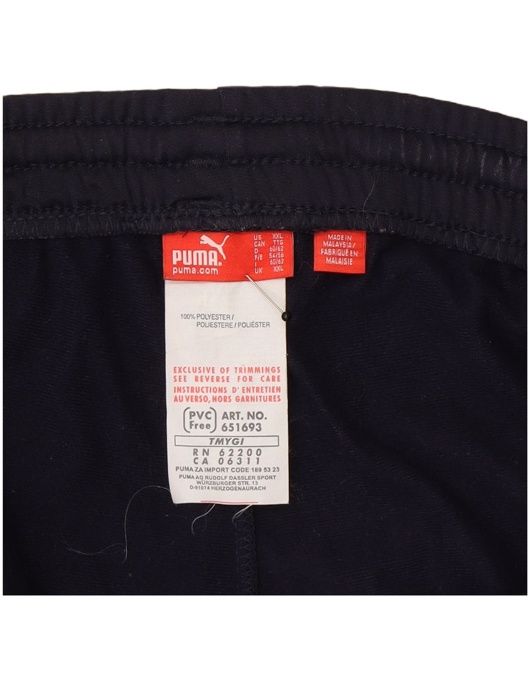 Pantaloni da tuta da uomo Puma 2XL poliestere blu navy